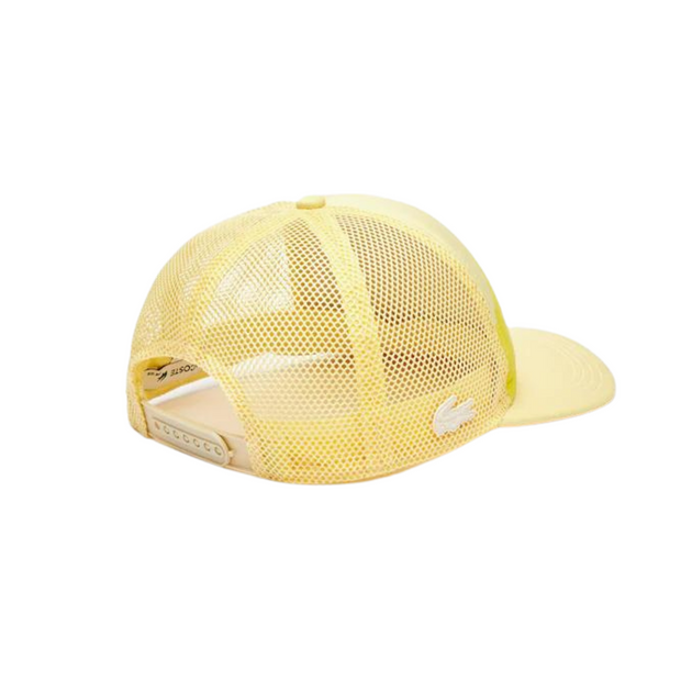 Lacoste Crocodile Print Neoprene And Mesh Cap Yellow