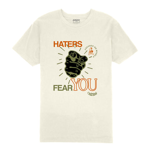 Outrank Haters Fear You T-shirt (Vintage White) - Outrank