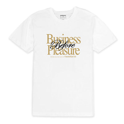 Outrank Business Before Pleasure T-shirt (White) - Outrank