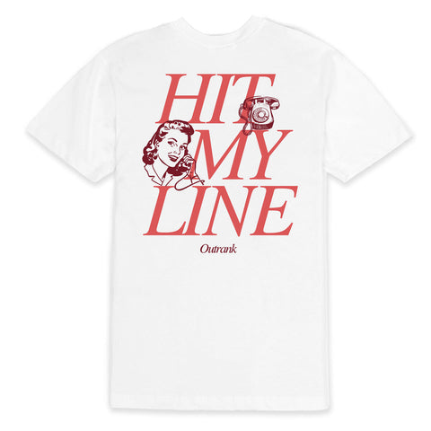 Outrank Hit My Line T-shirt (White/Red) - Outrank