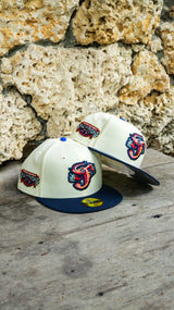 New Era Jacksonville Jumbo Shrimp 2025 Triple-A National Champions Side Patch Grey UV 59Fifty Fitted (Chrome/Ocean Blue)