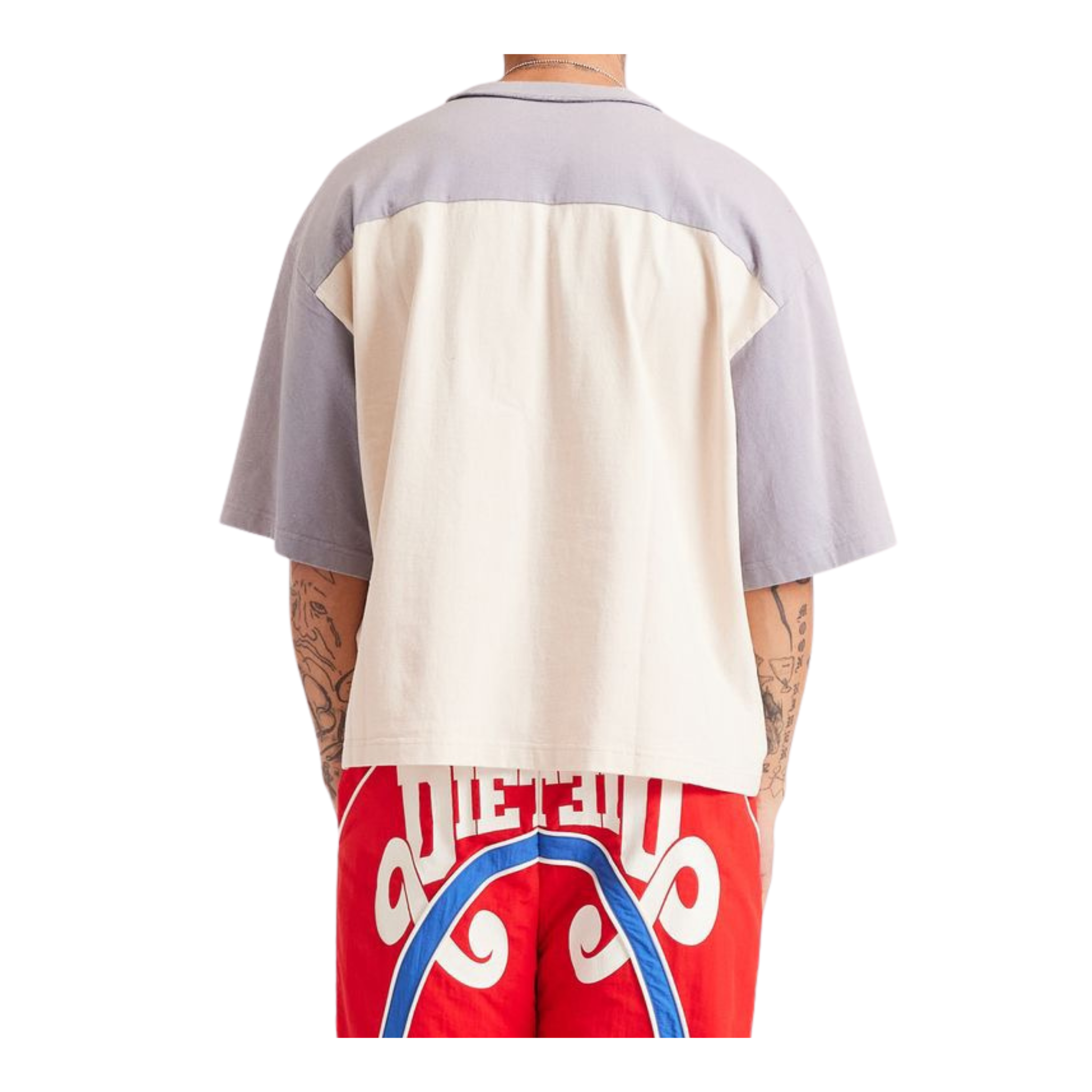 DSM "Racing" Yoke Tee-Antique White/Grey