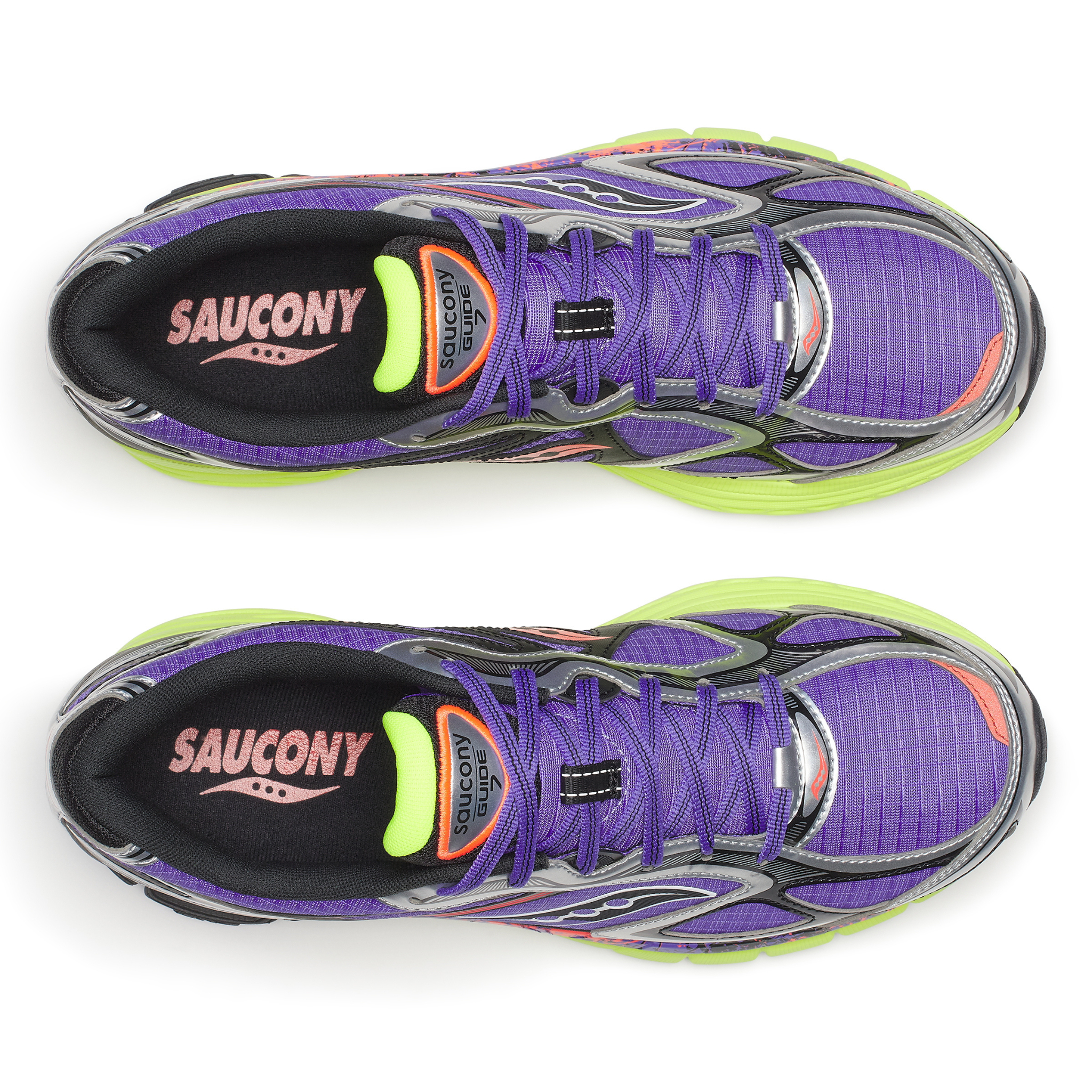 Mens Saucony ProGrid Guide 7 (Purple/Citron) - Saucony