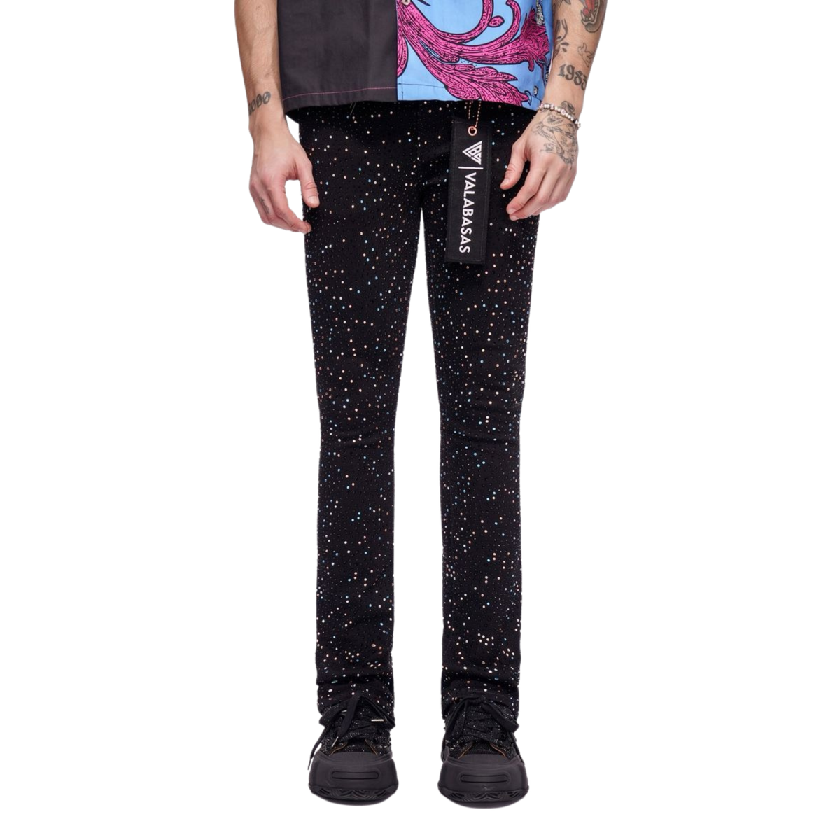 VALABASAS BLEU NOIR STACKED worn by eyden, size 29