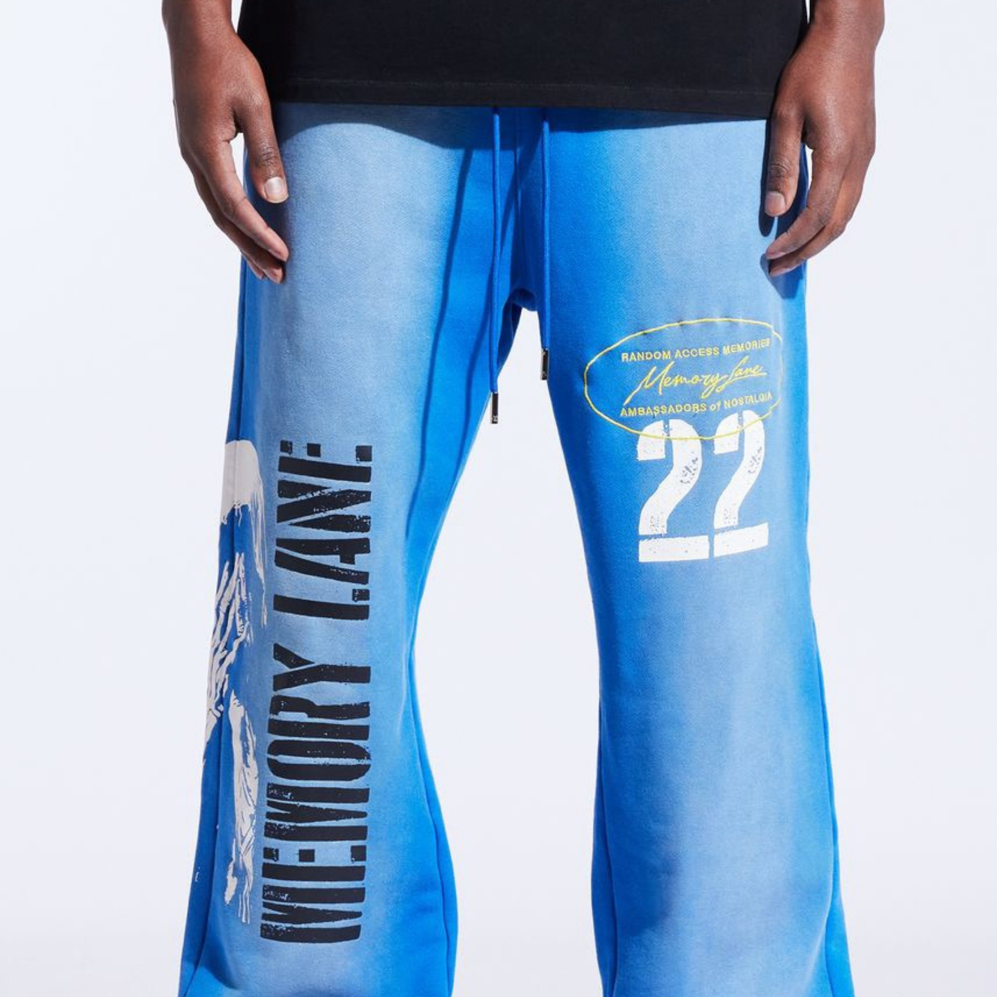 Memory Lane "STENCIL LOGO" SWEATPANTS-FADED BLUE - Memory Lane