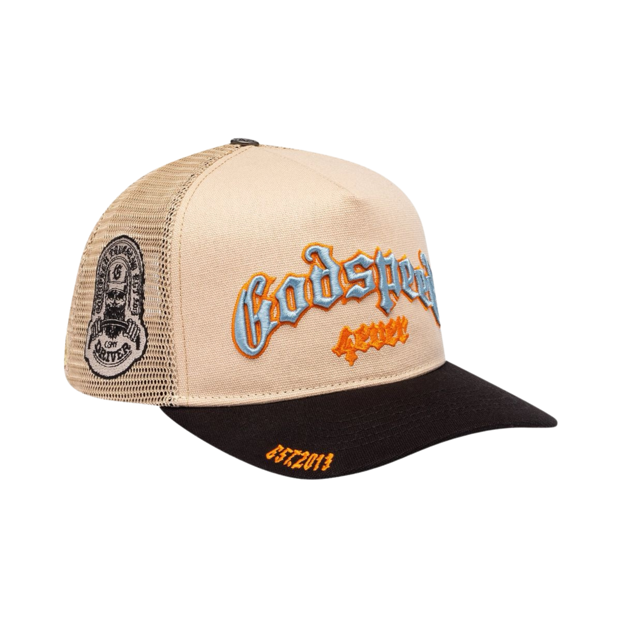 Godspeed GS Forever Trucker Hat (Bone/Blue/Orange) - Godspeed