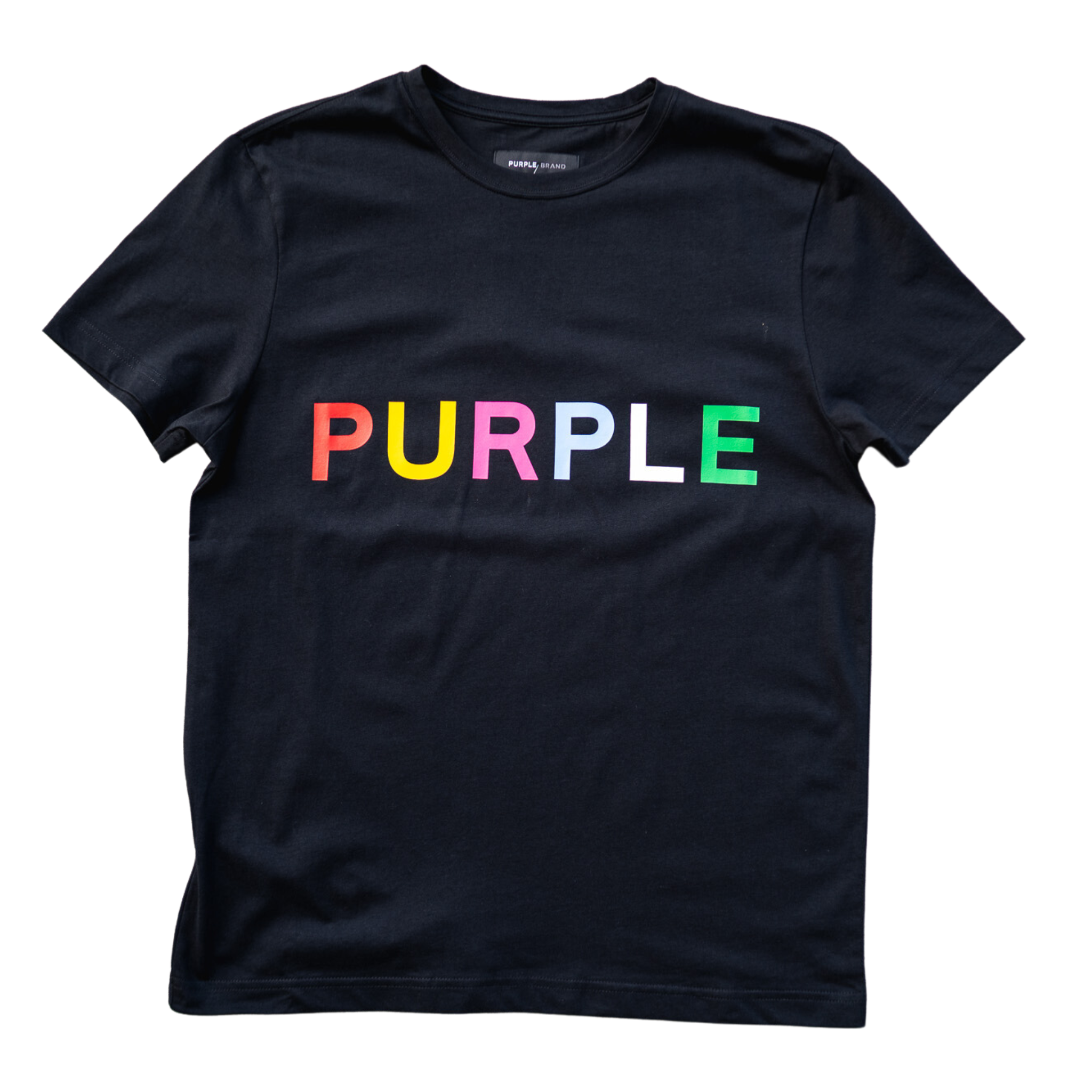 Purple Brand Multi Color Text T-shirt (Black)
