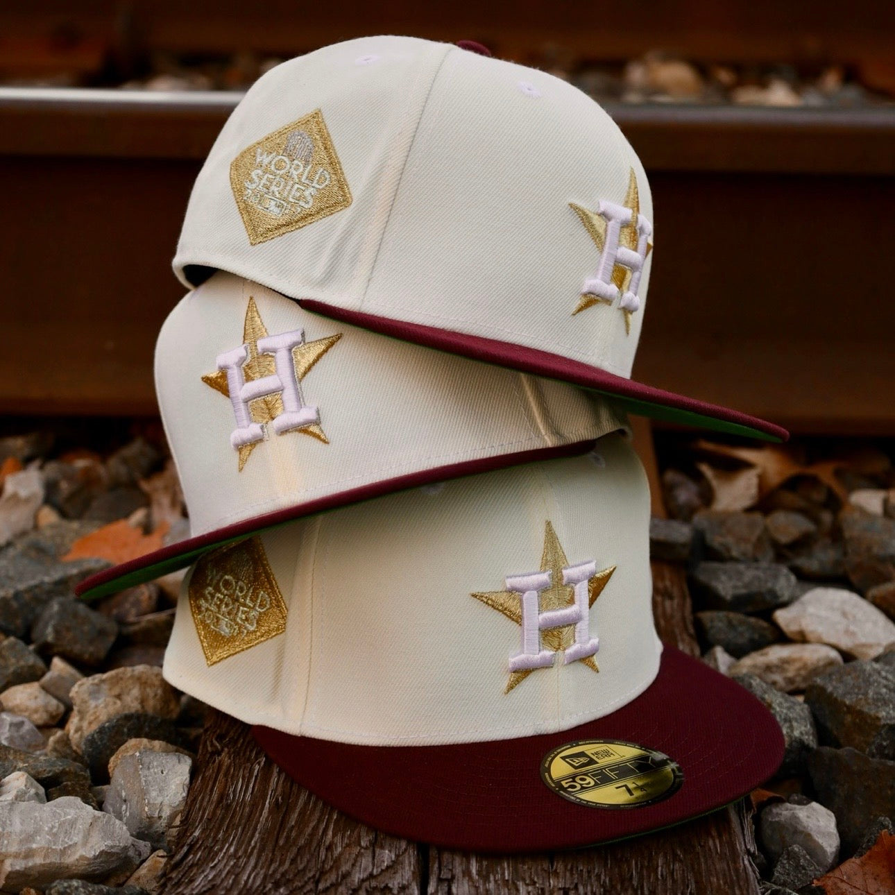 New Era Houston Astros World Series Side Patch Fitted (Off White) - New Era