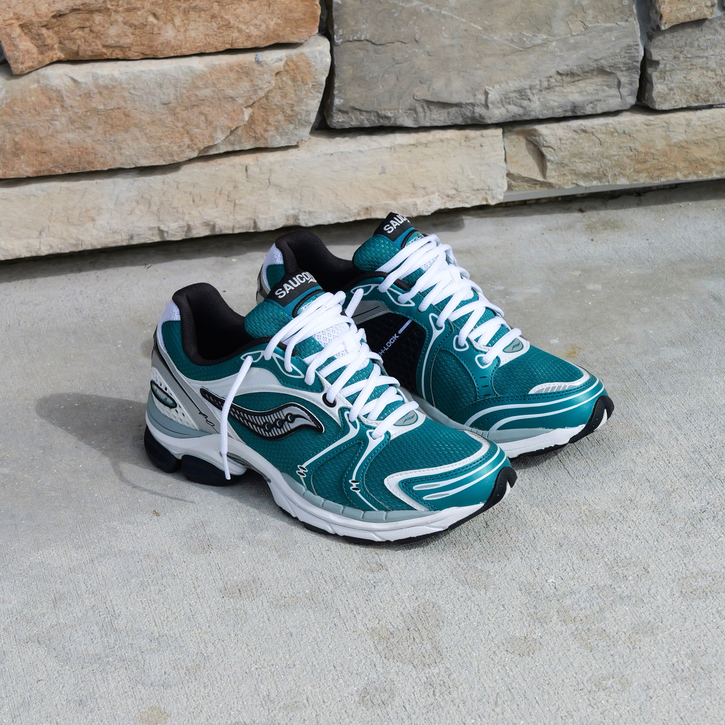 Mens Saucony ProGrid Triumph 4 (Teal/Silver) - Saucony