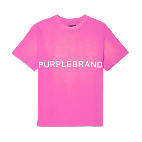 Purple Brand Textured Jersey T-shirt (Pink) - P104-JNPW124