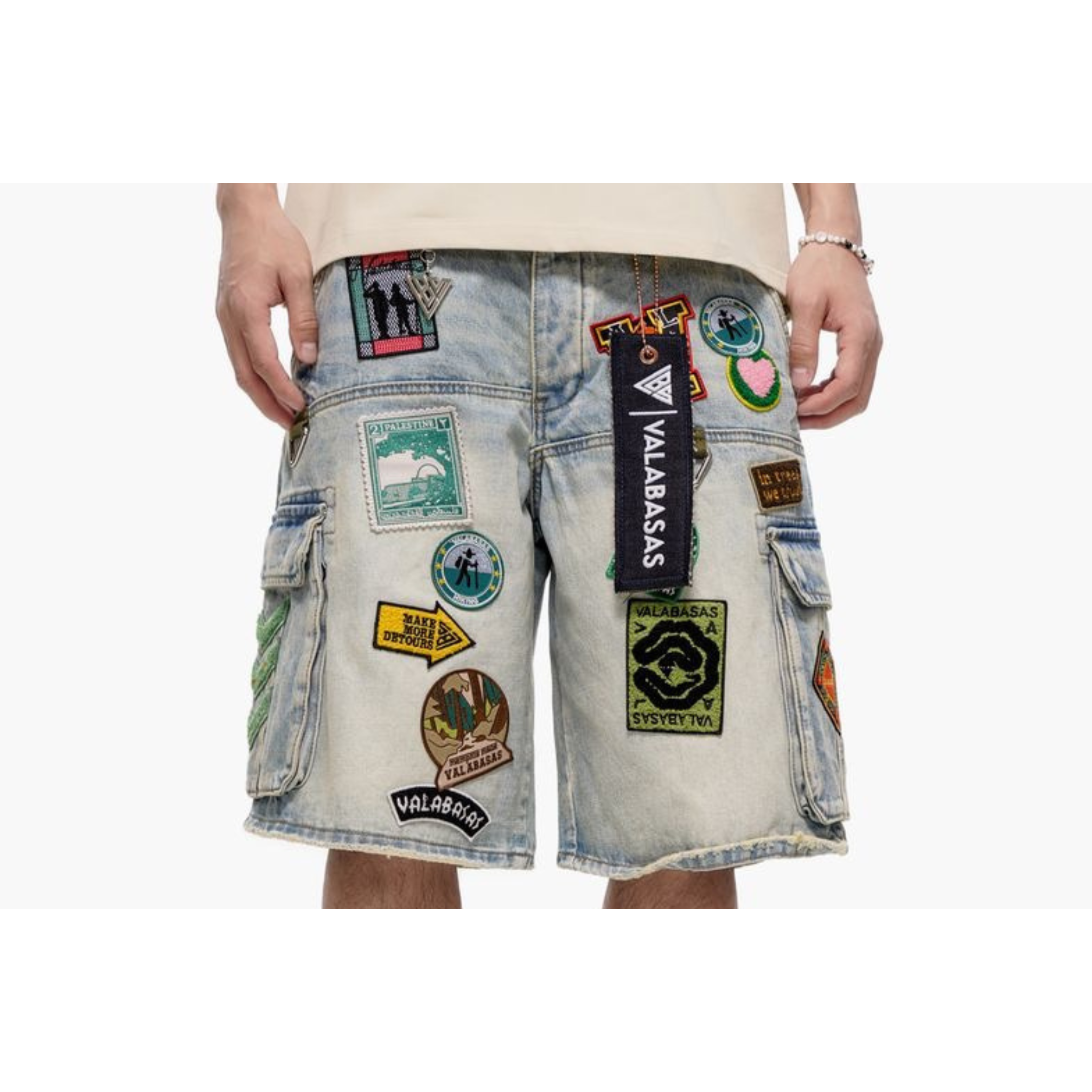 Valabasas "DISTRICT" Light Wash Denim Shorts - VALABASAS