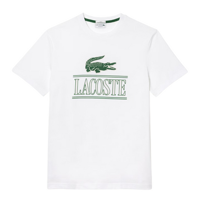 Lacoste Unisex Regular Fit Heavy Cotton Jersey T-Shirt (White) - Lacoste
