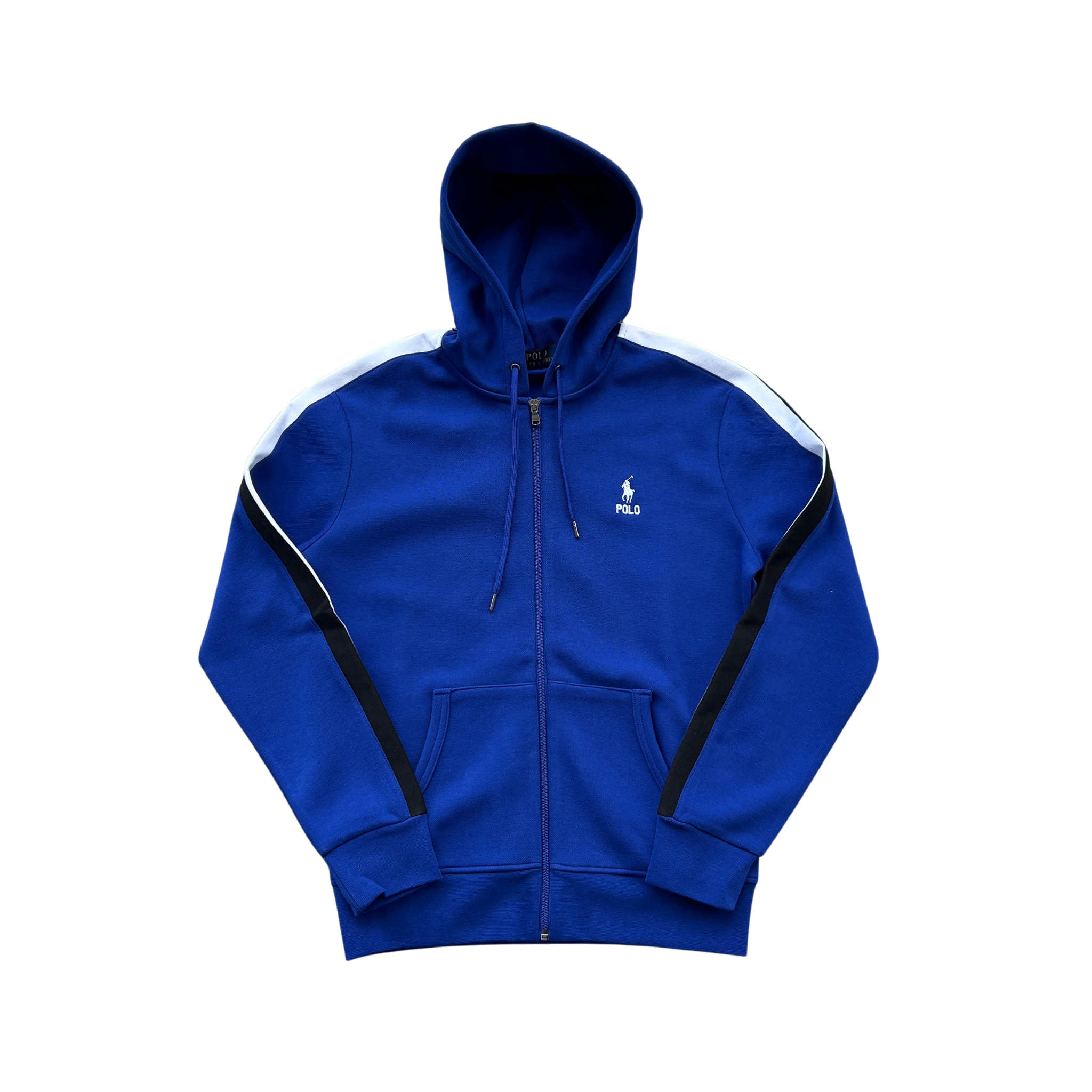 Polo Ralph Lauren Double Knit Full-Zip Hoodie (Deep Blue/White