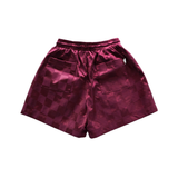 DSM "Checkered" Nylon Shorts (Maroon) - Diet Starts Monday
