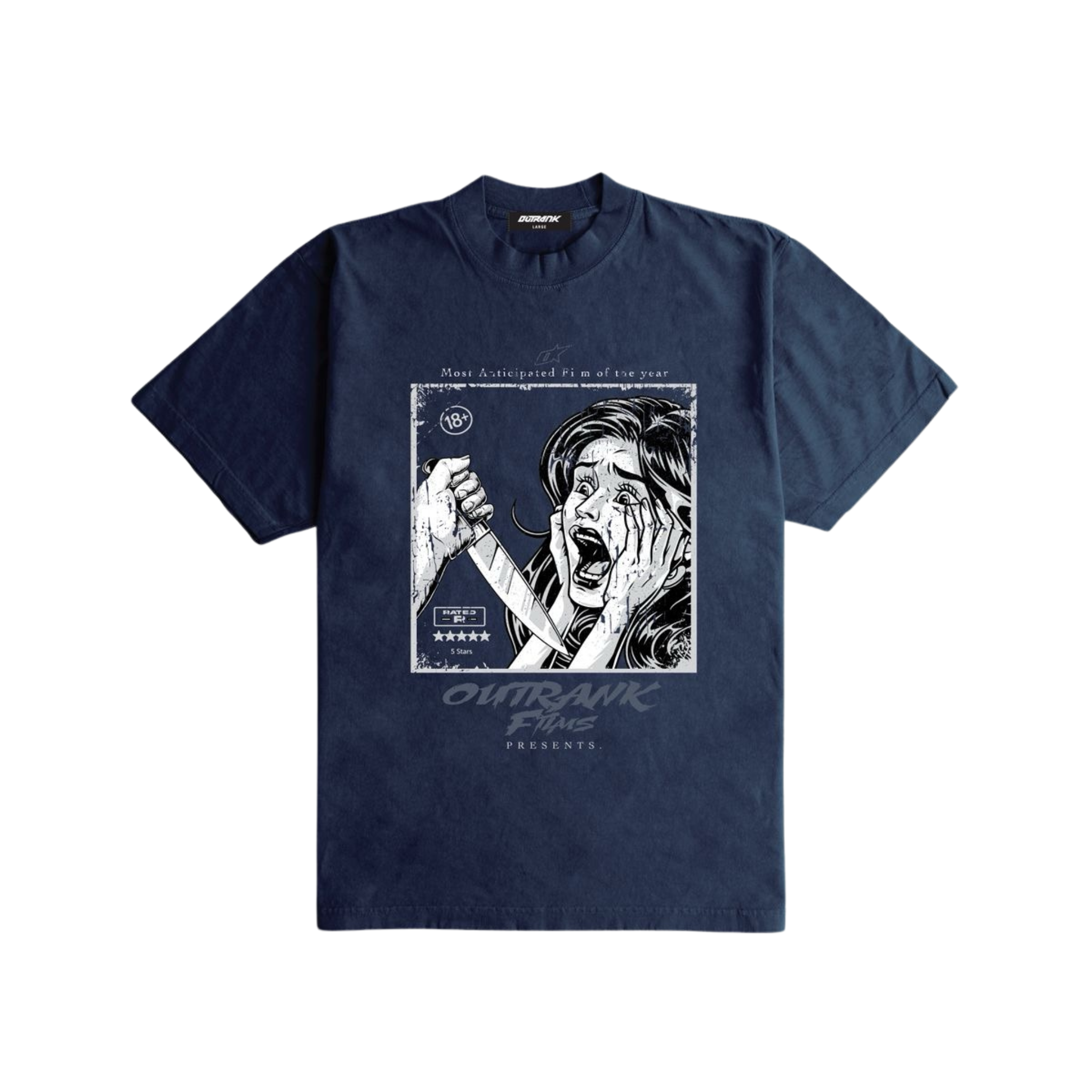 Outrank "Outrank Films" Heavyweight T-shirt (Navy)
