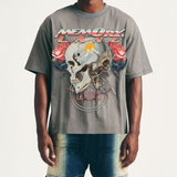 Memory Lane "SKULL ROSES" TEE-GRAY - Memory Lane