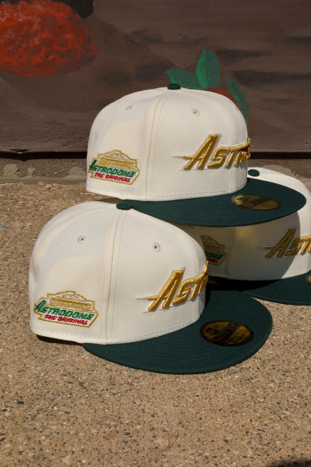 New Era Houston Astros Astrodome The Original Side Patch Grey UV 59Fifty Fitted (Chrome/Green)