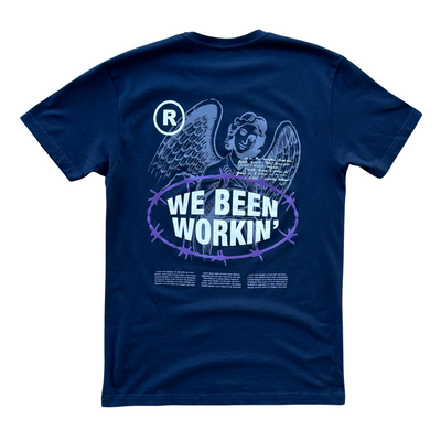Outrank We Been Working T-shirt (Navy/Violet) - Outrank
