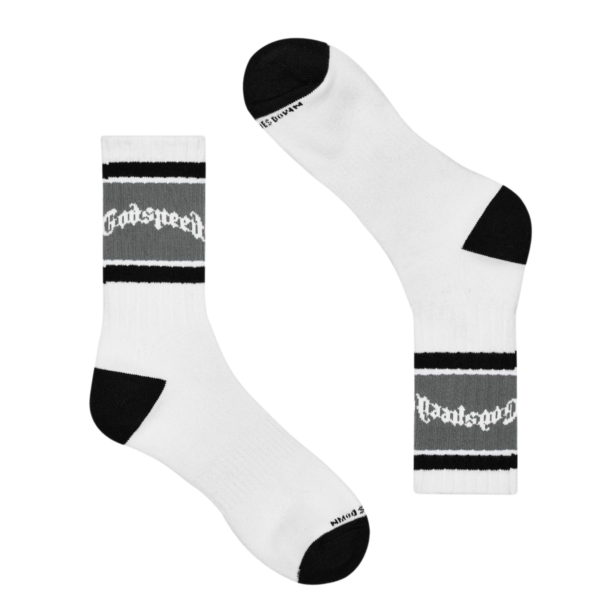 Godspeed Og Logo Striped Sock (White/Grey) - Godspeed