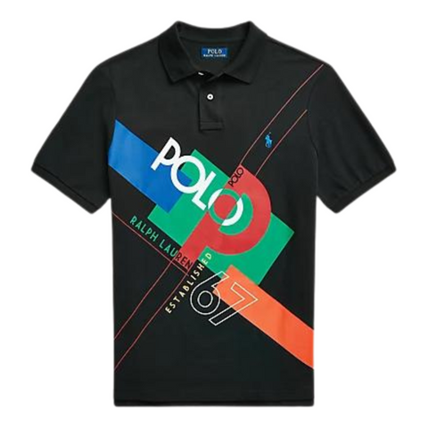 Polo Ralph Lauren Classic Fit Logo Mesh Polo Shirt (Black) - Polo Ralph Lauren