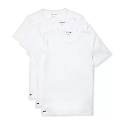 Lacoste 3-Pack Crew Neck Slim Fit T-shirts (White) - Lacoste