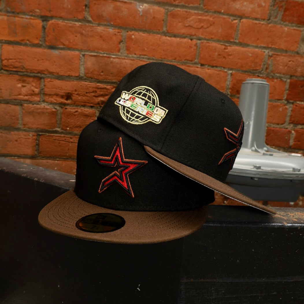 New Era Houston Astros 2005 World Series Side Patch Grey UV 59Fifty Fitted (Black/Walnut)