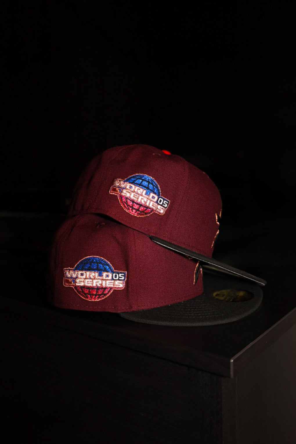 New Era Houston Astros 2005 World Series Side Patch Fitted (Maroon/Black)