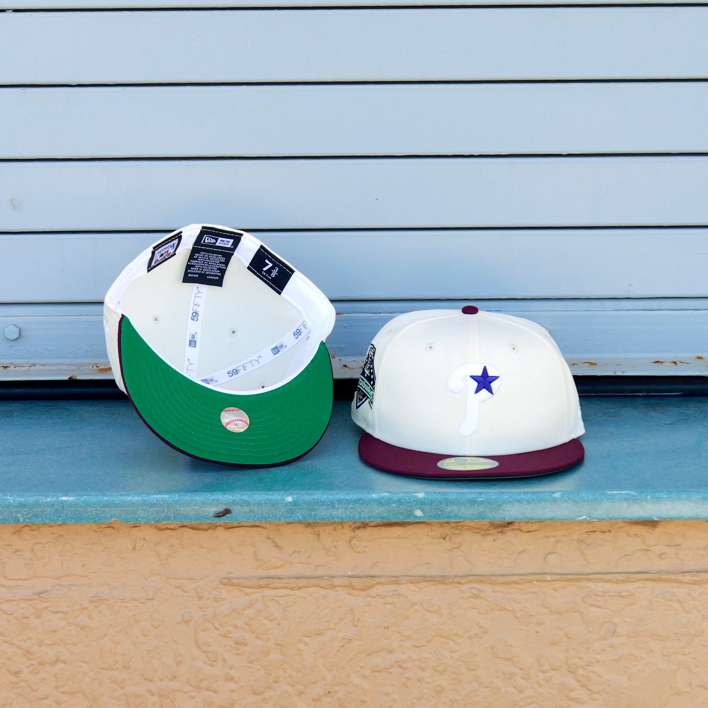 New Era Philadelphia Phillies Citizens Bank Park Side Patch Fitted (Chrome/Maroon) - New Era