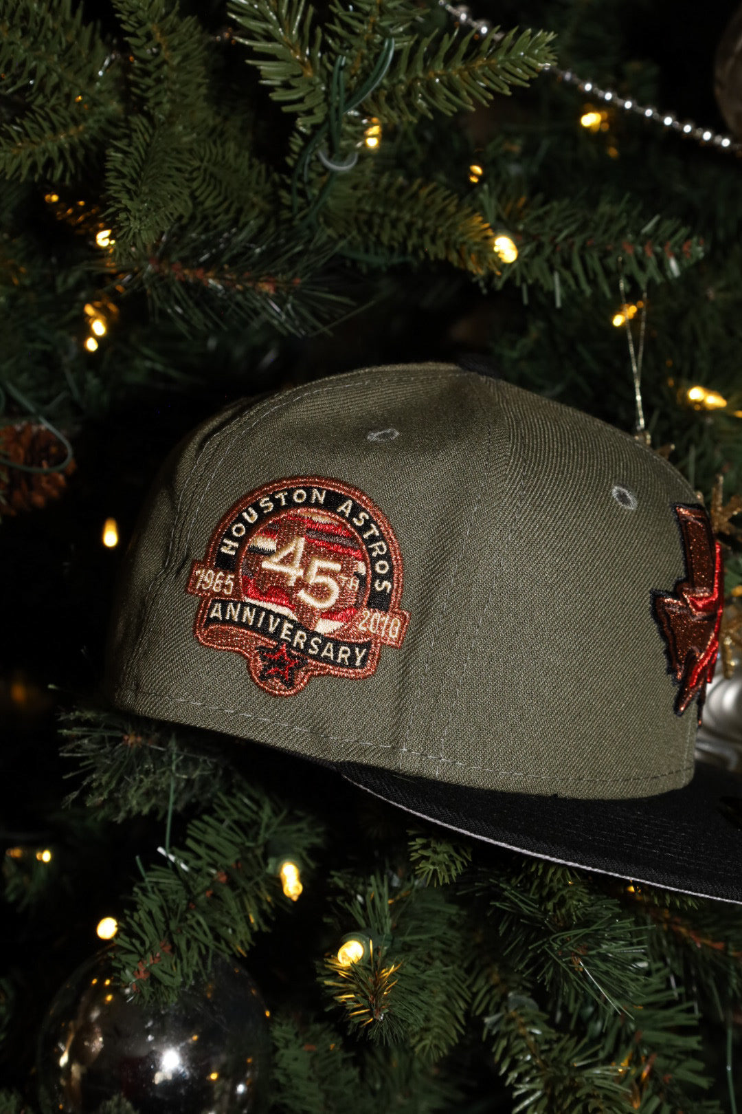 New Era Houston Astros 45th Anniversary Side Patch Fitted (Olive/Black)