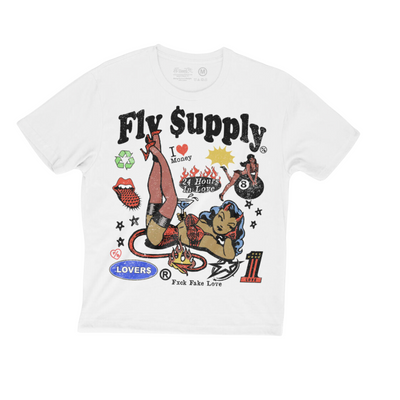 Fly Supply 24Hours In Love Oversized T-Shirt (White)