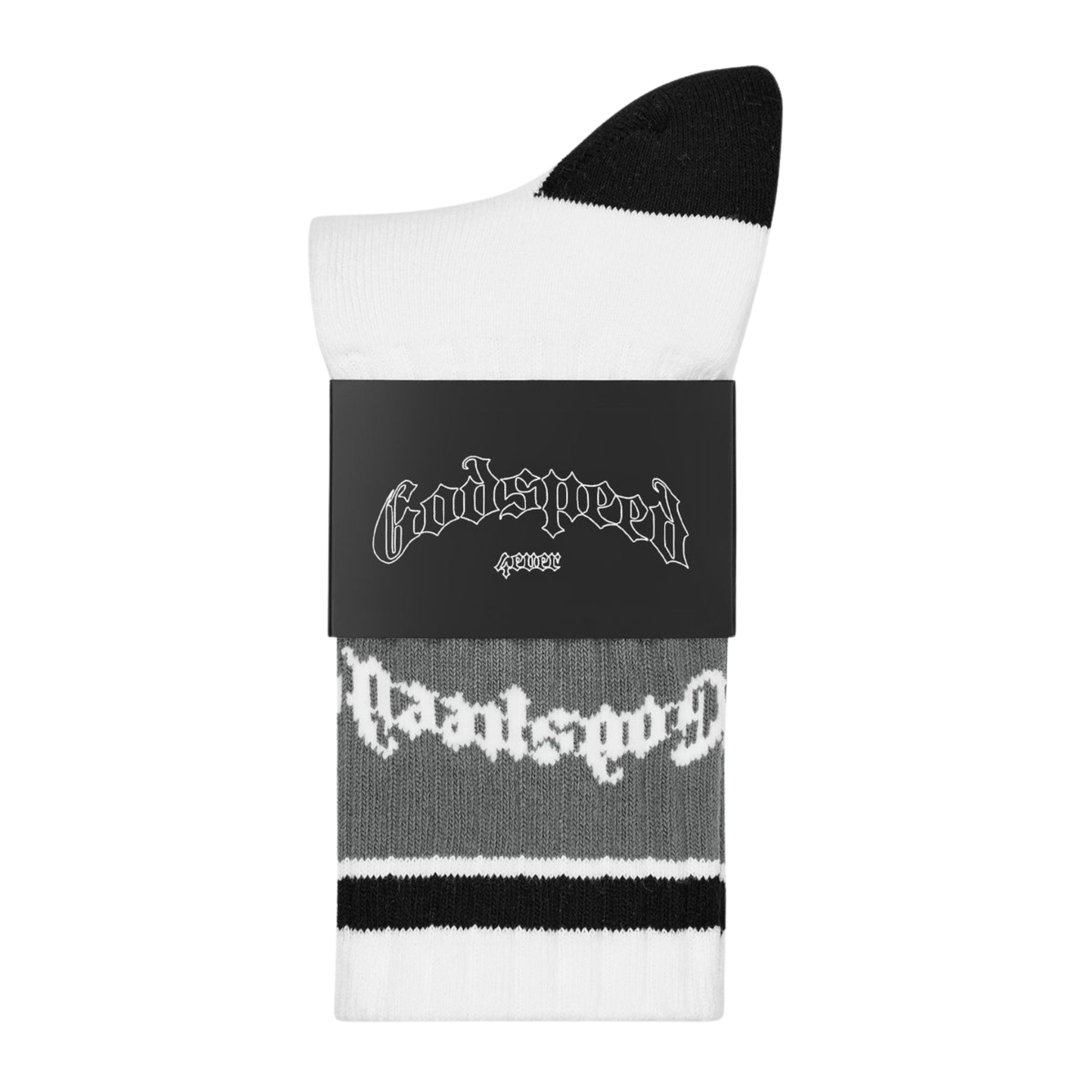 Godspeed Og Logo Striped Sock (White/Grey) - Godspeed