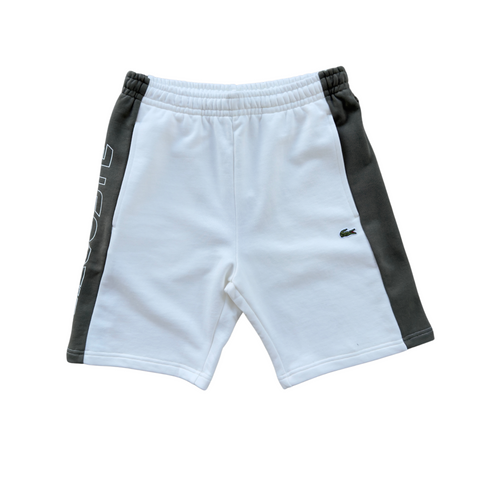 Lacoste Colorblock Fleece Shorts (White/Olive) - Lacoste