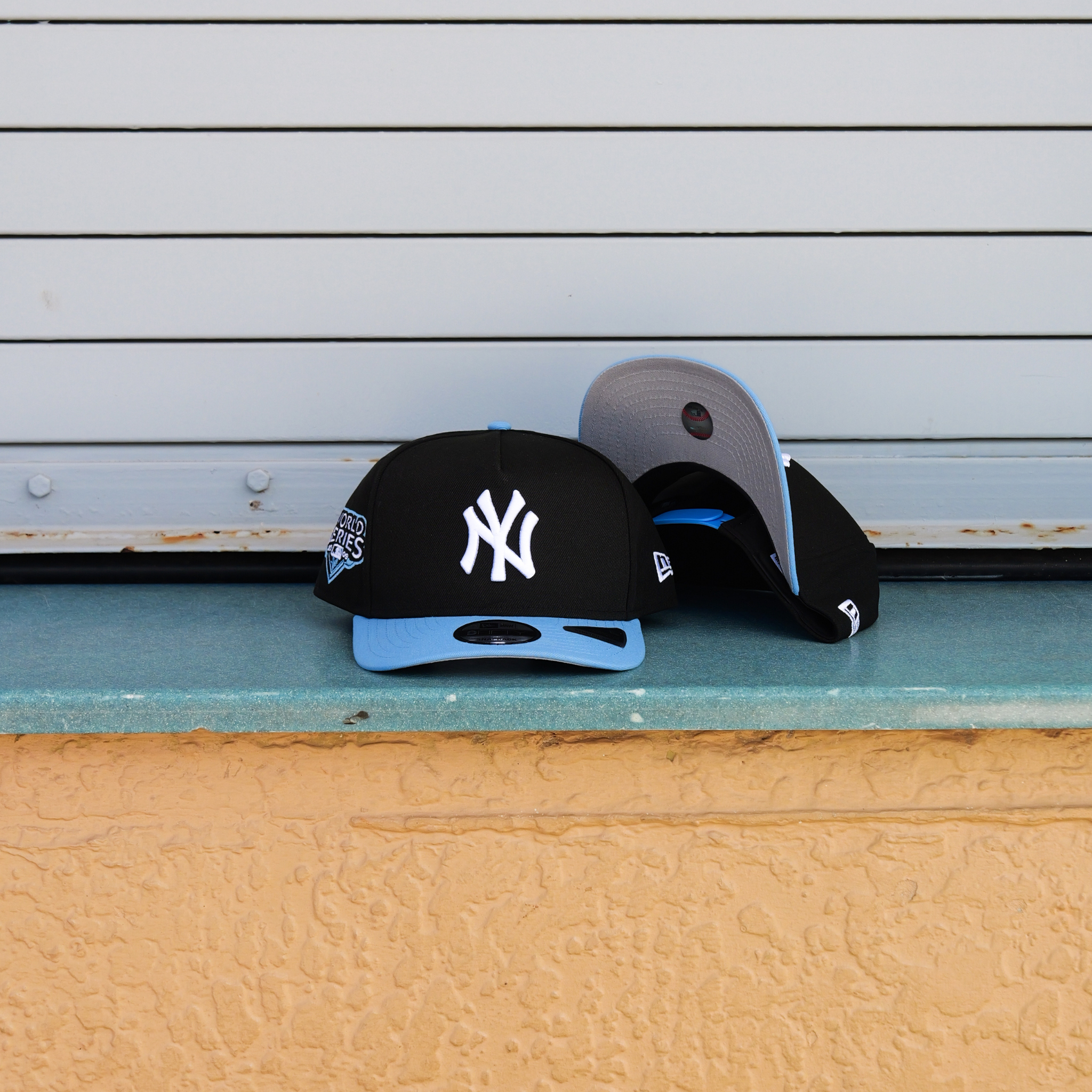 New Era New York Yankees 2009 World Series 9FIFTY A-Frame Snapback-(Black/Carolina) - New Era