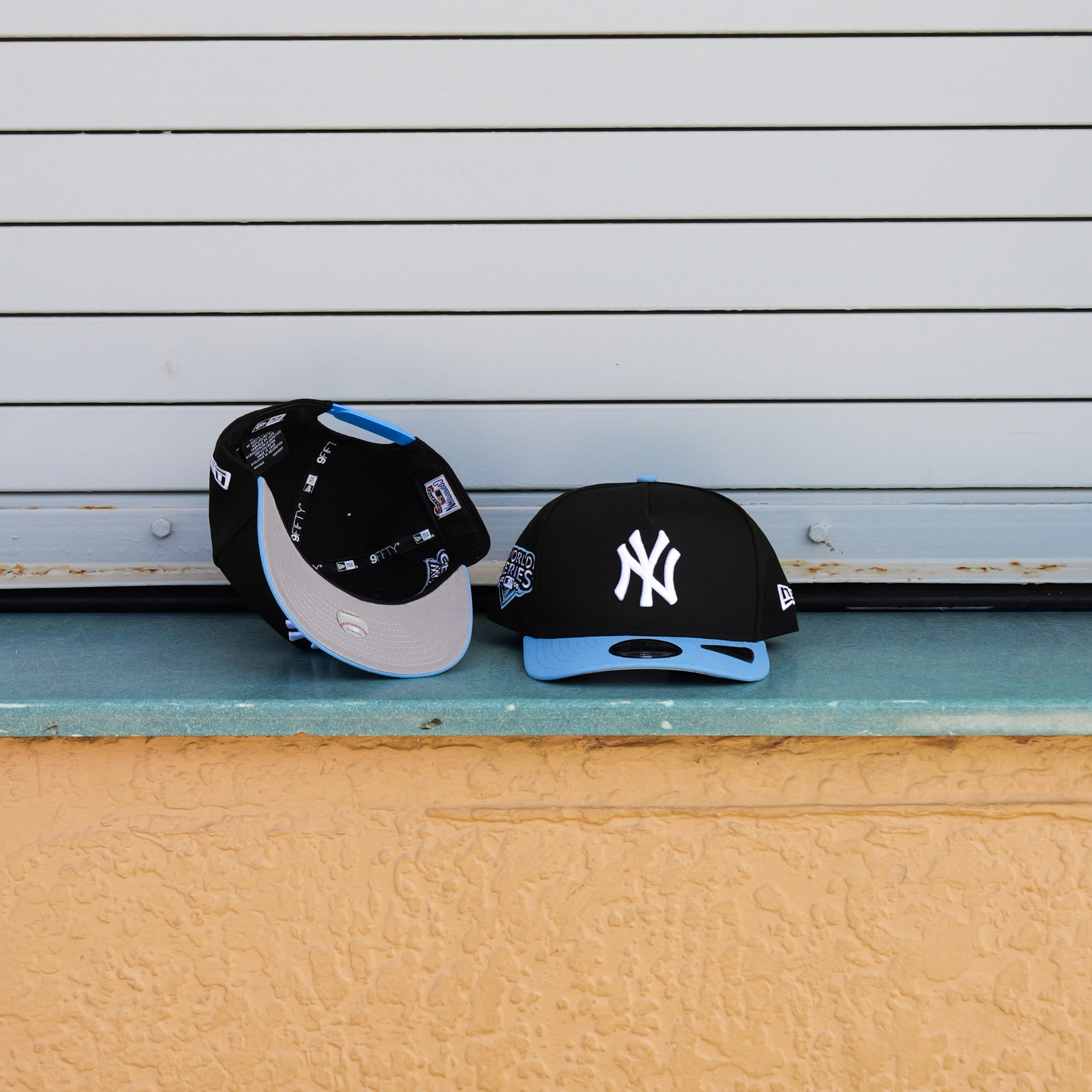 New Era New York Yankees 2009 World Series 9FIFTY A-Frame Snapback-(Black/Carolina) - New Era
