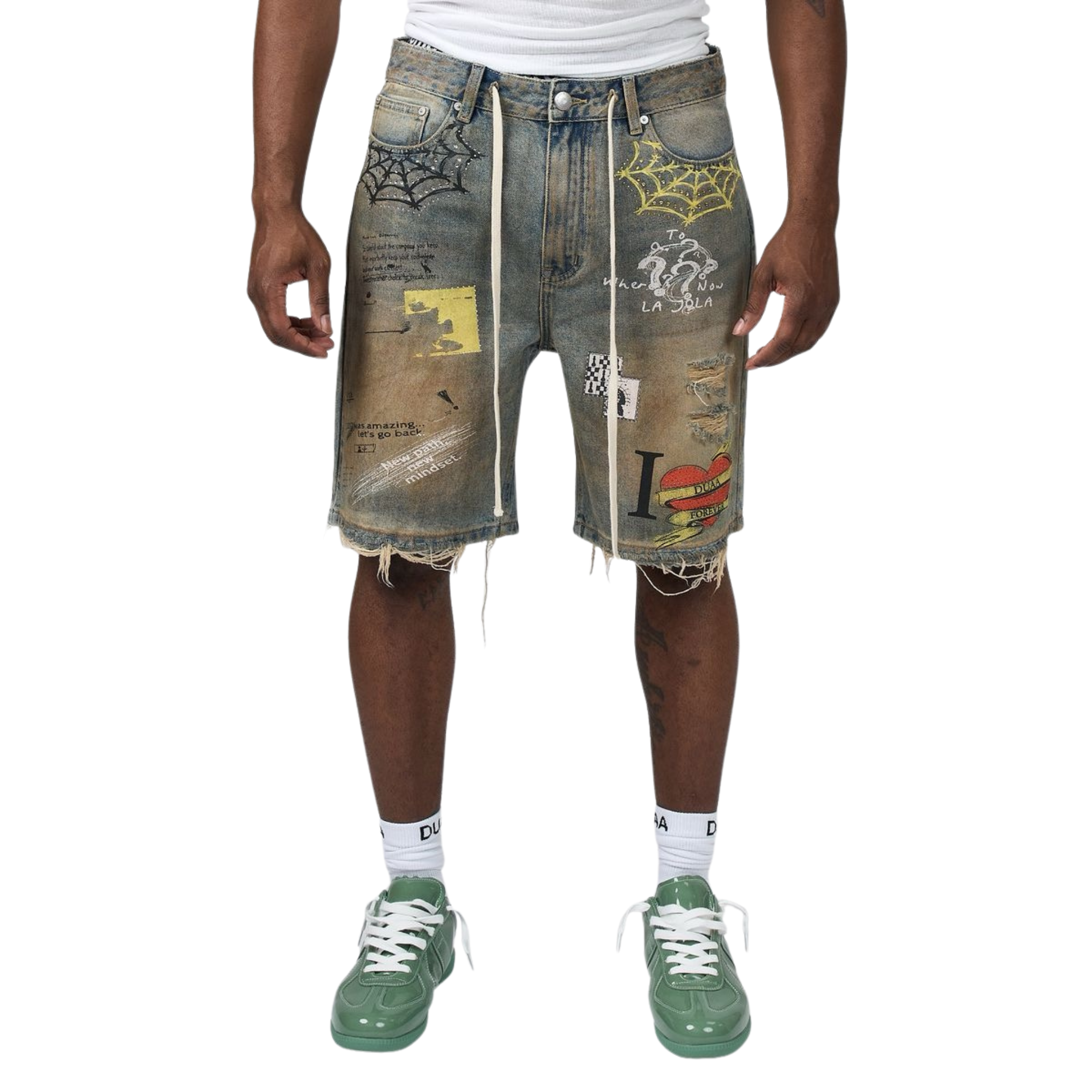 DUAA "SUNSET" Denim Shorts (Vintage Amber)