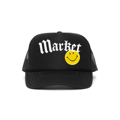 Market Smiley Gothic Trucker Hat (Black) - Market