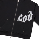 Godspeed OG Logo Sweatsuit V2 (Black/Silver Satin) - Godspeed