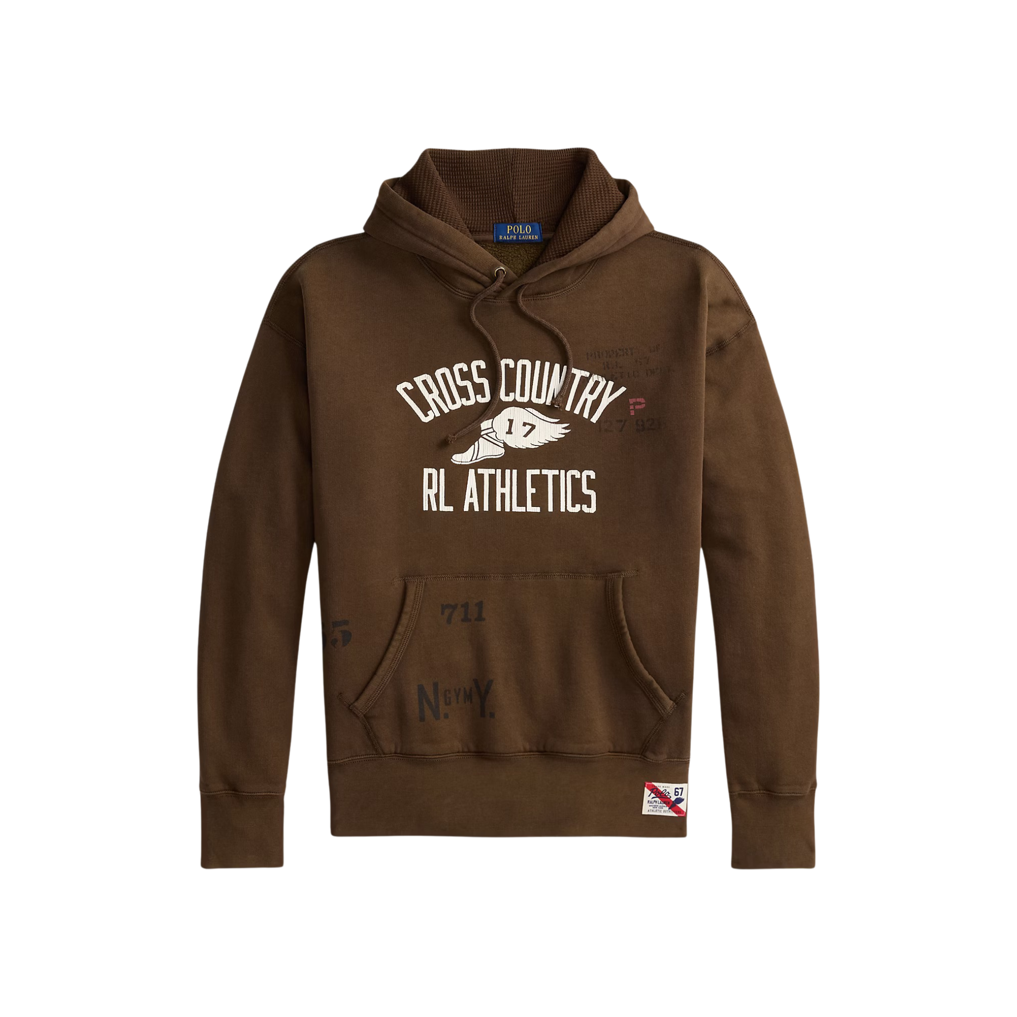 Polo Ralph Lauren Vintage Fit Fleece Graphic Hoodie (Court Brown)