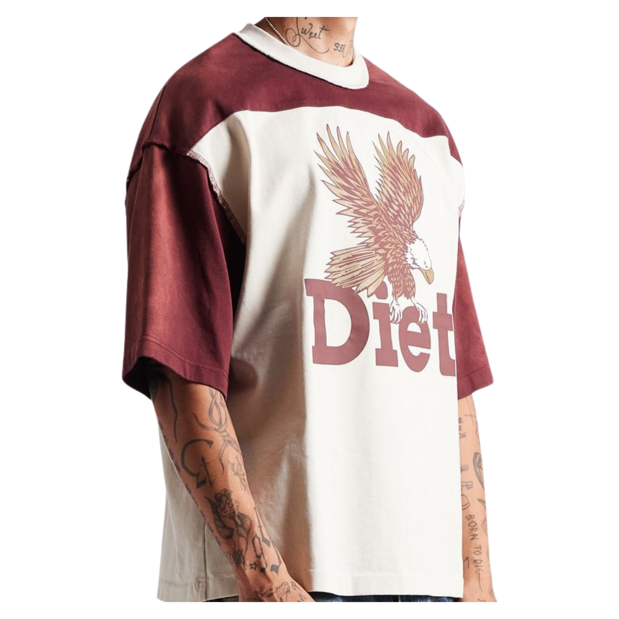 DSM "Eagle" Yoke Tee-Maroon/Antique White