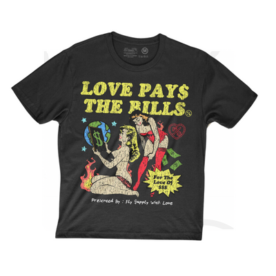 Fly Supply Love Pays Oversized T-Shirt (Black)