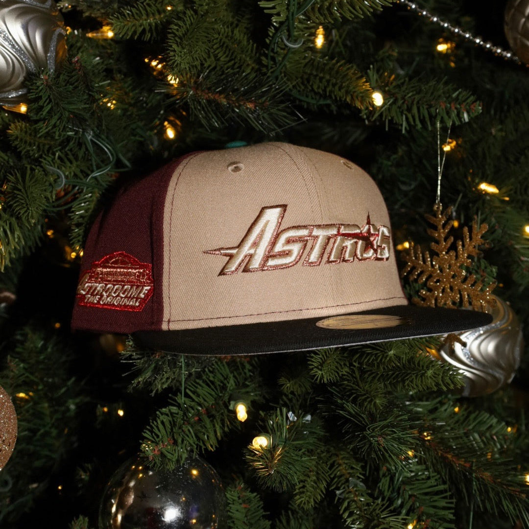 New Era Houston Astros Astrodome The Original Side Patch Fitted (Khaki/Maroon/Black)