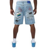 DUAA "TELEPORT" Denim Shorts (Ice Blue)