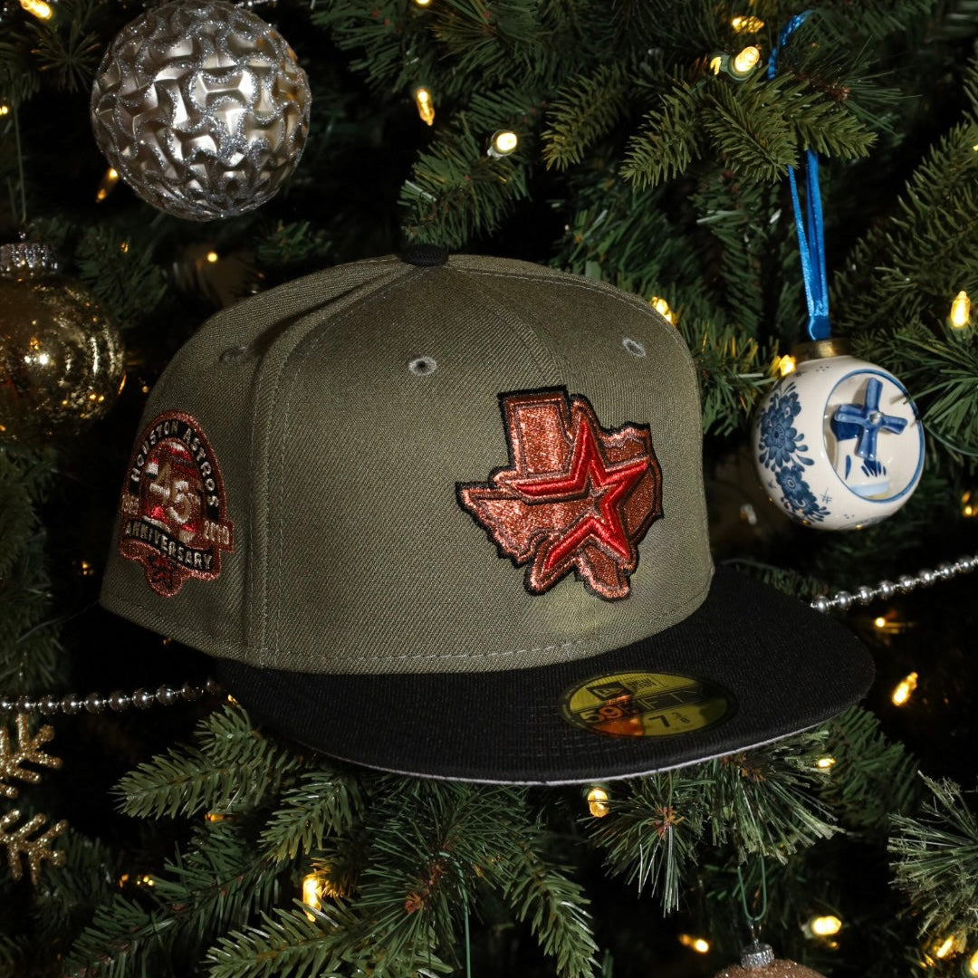 New Era Houston Astros 45th Anniversary Side Patch Fitted (Olive/Black)
