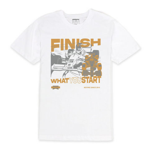 Outrank Finish What You Start T-shirt (White) - Outrank