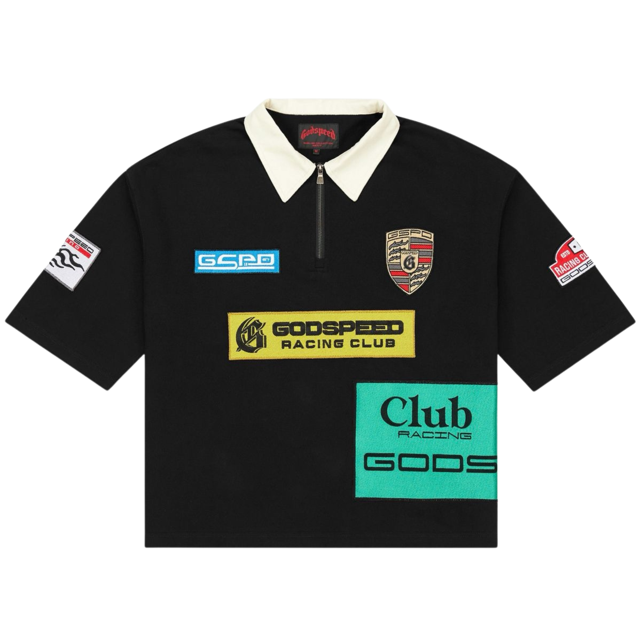 Godspeed "Grc" Quarter Zip Short Sleeve Polo (Black)