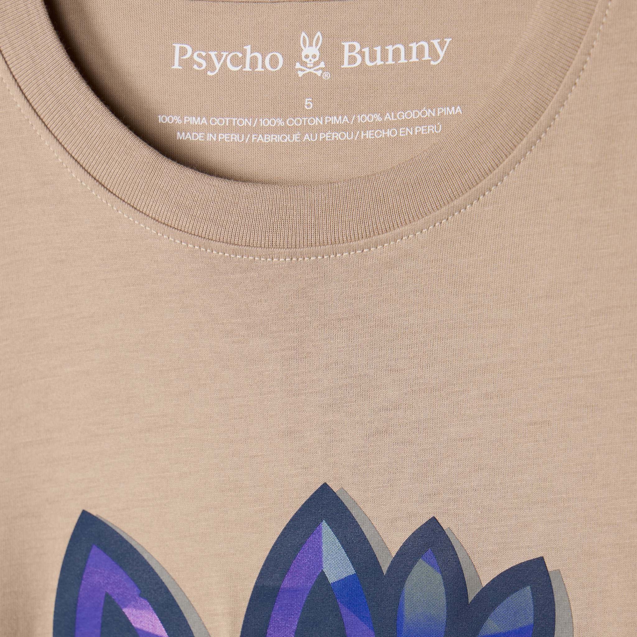 Psycho Bunny Randolph Graphic Tee (Stone) - Psycho Bunny