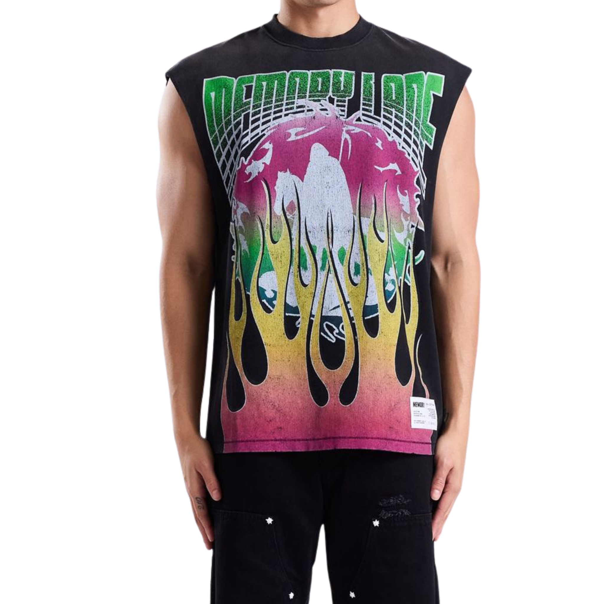 Memory Lane "Global Fire" Sleeveless Tee (Vintage Black)