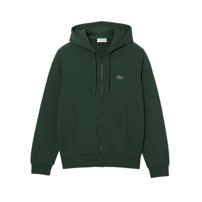 Lacoste Kangaroo Pocket Fleece Zipped Sweatshirt (Green) - Lacoste