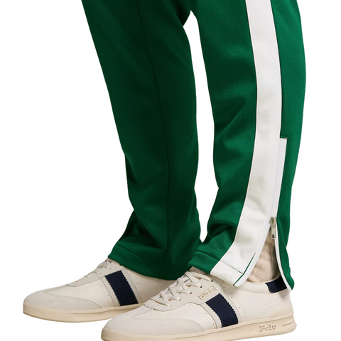 Polo Ralph Lauren Embroidered Fleece Track Pants (Tennis Green/White)