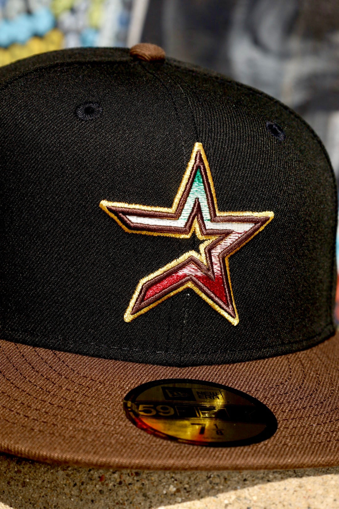 New Era Houston Astros Mexico Agila Side Patch Grey UV 59Fifty Fitted (Black/Walnut)